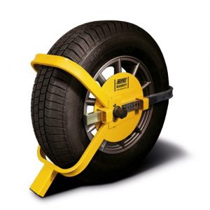SECURITY - TRAILER WHEELCLAMP 8"-10" 140mm MAX Tyre Width