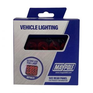 LAMP - 10-30V VARIVOLT RED LED FOG & 500mm CABLE DP